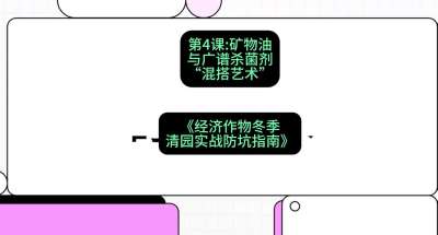 第4节：【替代方案】矿物油与广谱杀菌剂的&ldquo;混搭艺术&rdquo;，课程：《经济作物冬季清园&middot;实战防坑指南》#识农AI