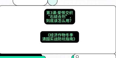 第3节：【核武药剂】爱恨交织的&ldquo;石硫合剂&rdquo;，到底该怎么用？，课程：《经济作物冬季清园&middot;实战防坑指南》#识农AI